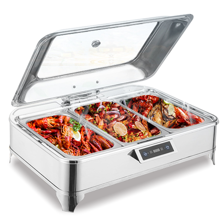 leyu.乐鱼长方形豪华感应自助餐炉 一体电热304不锈钢早餐布菲炉